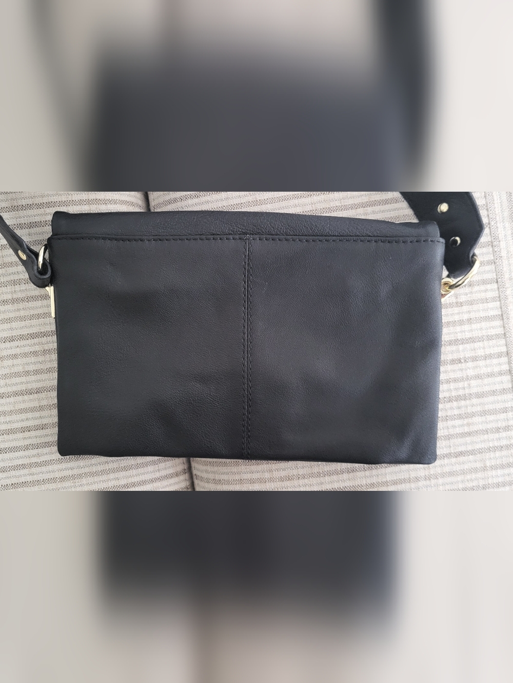 Asos Black Fold-Over Leather Crossbody Bag View 2